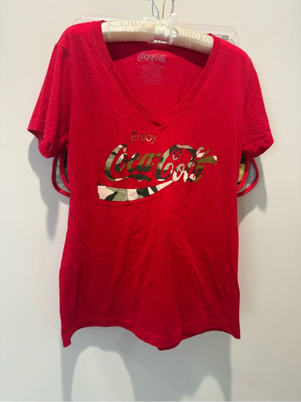 Coca-Cola Red Tee and Green Camo Trim Short Set